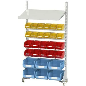 ■ヤマテック マルチシステム(傾斜棚・ボックス付き) W750×H1300mm 単体 シルキーホワイト〔品番:NK0713SY〕【1779930:0】[法人・事業所限定][直送元][店頭受取不可]