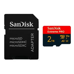 マイクロSDカード 2TB microSDXC SanDisk サンディスク Extreme PRO Class10 UHS-I U3 V30 A2 R:250MB/s W:150MB/s SDアダプタ付 海外リテール SDSQXCD-2T00-GN6MA ◆コ