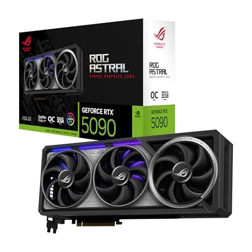 ASUS ROG Astral GeForce RTX? 5090 OC Edition ゲーミンググラフィックスカード (PCIeR 5.0、32GB GDDR7、HDMIR/DP 2.1、3.8スロット、4ファンデザイン、Axial-techファン、特