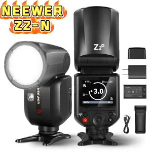 NEEWER Z2-N 2.4G TTLラウンドヘッドフラッシュストロボ スピードライト アップグレードUI 2つ調節可 UI＆瞬時のTTL/Mモード切替 スピードライトはLEDモデリングランプ TTL/MクイックスイッチTCMキー 7