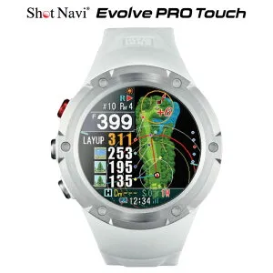 ショットナビ Shot Navi Evolve Pro Touch White（ショットナビ エヴォルヴ プロ タッチ ホワイト GPSウォッチ)腕時計型 GPSゴルフナビ GPSゴルフウォッチ みちびきL1S対応日本全国送料・代引手数料