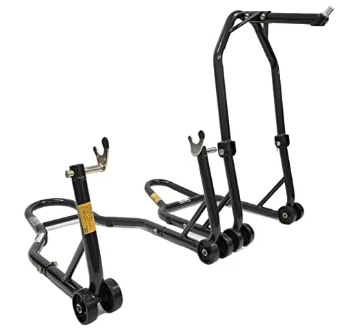 ツールズアイランド(Toolsisland) バイクスタンド メンテナンススタンド フロント＆リア 取扱説明書付 (ブラック, リアV型セット) 51603-VB