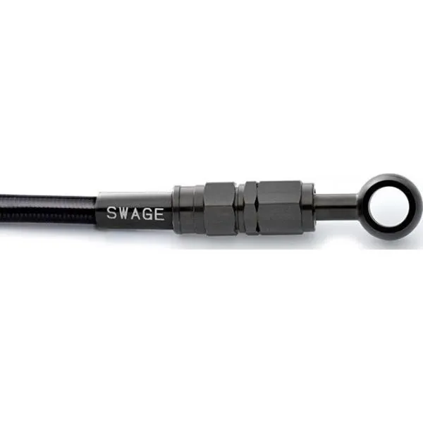 SWAGE-LINE スウェッジライン フロント ブレーキホースキット フィッティングカラー：ステンレスブラック / ホースカラー：ブラックスモークホース GPZ1100