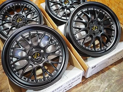 復刻版 ホイール 4本セット Stich Mesh NR シュティッヒ メッシュ NR 18インチ 8.0J +42 5H114.3 セミグロスブラック 人気 深リム 200系 35系 クラウン 30系 セルシオ アルファード ヴェルファイア