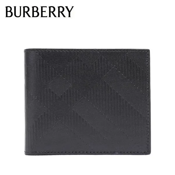 24AWモデル バーバリー BURBERRY CC BILL COIN エンボスチェック バイフォールド コインウォレット【BLACK】 80783551 BLACK/【2024-25AW】