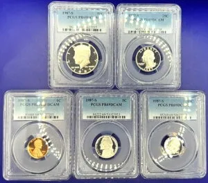 1987-S プルーフセット 5枚セット コイン 新品鑑定済み PCGS PR69 DCAM ギフトに最適