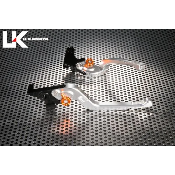 U-KANAYA ユーカナヤ 可倒式Rタイプ アルミビレットレバーセット アジャスターカラー：グリーン / レバーカラー：シルバー XJR400R XJR400 YAMAHA ヤマハ