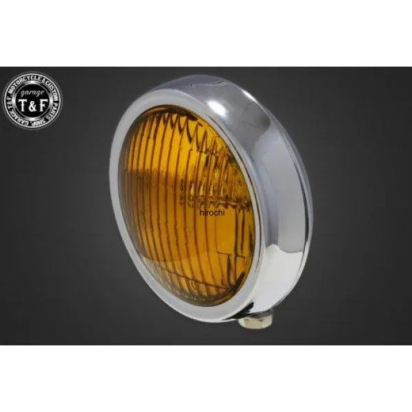 4022776 ガレージT&F 4.5in プレートヘッドライト メッキ/イエローレンズ+ステーC イントルーダーLC250 JP店