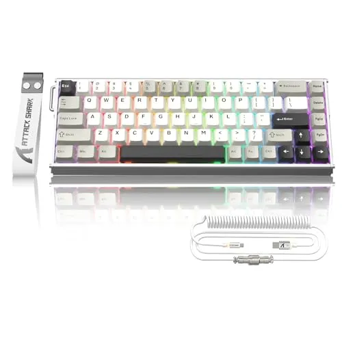 ATTACK SHARK X68MAX HE ラピッドトリガー キーボード ゲーミングキーボード フルアルミCNC 高性能 8000HzポーリングRT0.005mm調整 超低遅延0.08msレイテンシー有線ホール効果60%レイアウト68キー 磁気スイッチ