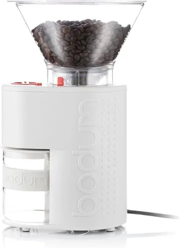 BODUM ボダム コーヒーミル 電動ミル BISTRO ビストロ 電動式コーヒーグラインダー オフホワイト コニカル刃 挽きムラ防止 静電気防止 静音 挽き目調節 【正規品】 10903-913JP-3
