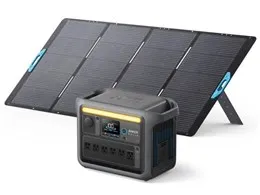 Solix C1000 Portable Power Station with Solix PS400 Portable Solar Panel B17615Z4