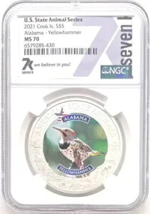 2021年 クック諸島 アラバマ キバタフライ MS70 NGC