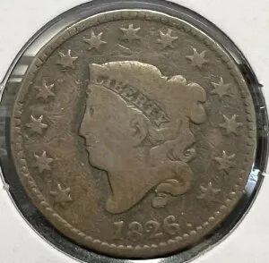 1826年 王冠型大型セント グレード良好+ 実物コイン WS143