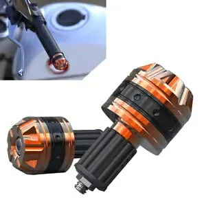 CNC アルミオートバイハンドルグリップエンドバーハンドルバープラグキャップスライダーオレンジ CNC Aluminum Motorcycle Handle Grips End Bar Handlebar Plug Cap Slider Orange 【並行輸入品】