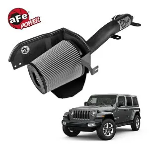 【楽天お買い物マラソン★エントリーでP10倍！】【aFe Power 正規品】19-23y ジープ JL ラングラー L4 2.0L ターボ Magnum FORCE Stage-2 XP コールドエアインテーク エアフィルター Pro DRY S フィルター(乾