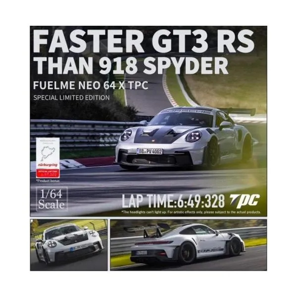 予約 FM-NEO64021 Fuelme Models & TPC 1/64 ポルシェ Porsche 911 992 GT3 RS GT Siliver " Official Lap Time"