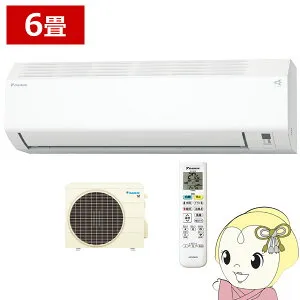 【4/25限定クーポン発行】[予約]エアコン ダイキン ルームエアコン Eシリーズ 6畳用 単相100V ホワイト 室内機高さ250mmコンパクトデザイン S226ATES-W【/srm】