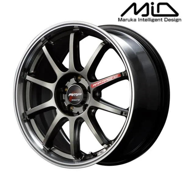 MID マルカサービス アルミホイール1本 RMP Racing R10 18インチ リム幅8.5J inset+45 5H PCD120 レーシングチタンシルバー/リムポリッシュ