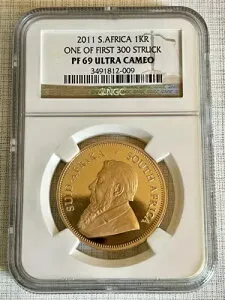 南アフリカ 2011年 初打刻 300枚 クルーガーランド 1オンス金貨 NGC PF69 UC SKU#7661