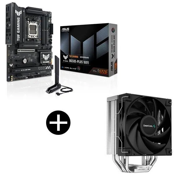 ASUS TUF GAMING B650E-PLUS WIFI マザーボード + DEEPCOOL R-AK400-BKNNMN-G-1 サイドフロー型CPUクーラー セット