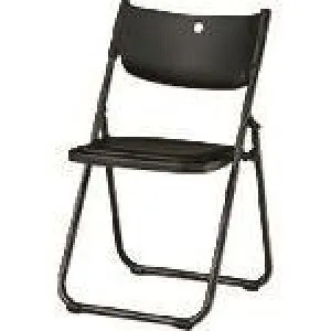 ■PLUS 32160)折りたたみイス FC－810 FC－816N BK FC816NBK(1972819)[送料別途お見積り][法人限定][外直送]