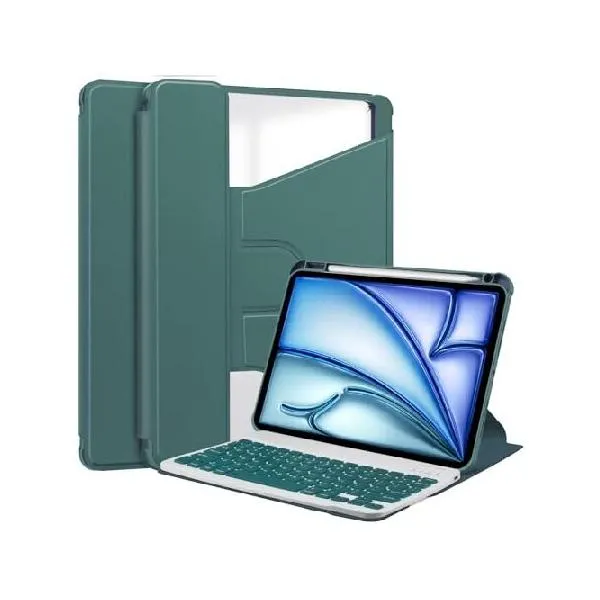 kaidisen 360 Rotating Keyboard Case Compatible with iPad Air 11 inch M2 2024/ Air 5th 4th Generation, Vertical Stand Magnetic Detachable Keyb_並行輸入