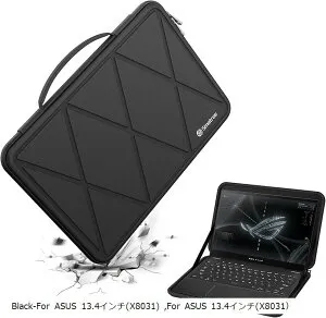 互換品 ハードEVA保護スリーブケース 13.4インチ ASUS ROG Flow X13 防水スリムスリーブバッグ パソコン収納ケース (Black-For ASUS 13.4インチ, For ASUS 13.4インチ(X8031))
