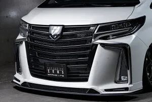 M'z SPEED フロントハーフスポイラー 塗り分け塗装 (070/202) FRP アルファード AGH30W AGH35W GGH30W GGH35W H30.1～R5.5 S/SC MC後 グレースライン 3023