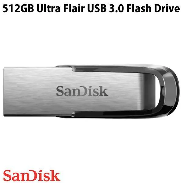 【並行輸入品】SanDisk サンディスク 512GB Ultra Flair USB3.0 フラッシュドライブ 海外パッケージ シルバー SDCZ73-512G-G46