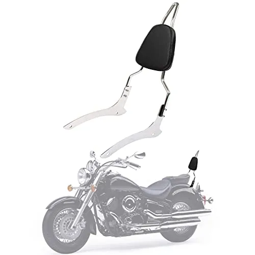 バイク用 シーシーバー リアキャリア付き タンデムバー 背もたれ バックレスト V-Star XVS 1100 Classic 2000-2006 2007 2008 2009 2010 2011&ドラッグスター Drag Star XVS 1100 Cl