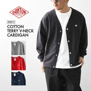 DANTON [ダントン] M COTTON TERRY V-NECK CARDIGAN [DT-C0406CIN] コットンテリーVネックカーディガン・カーディガン・スウェットカーディガン・コットンカーディガン・ワイドシルエット・ボックスシル