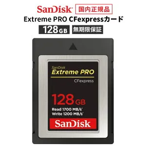 【安心のメーカー無期限保証】 128GB CFexpress TypeB SanDisk Extreme PRO サンディスク エクストリームプロ CFエクスプレス タイプB 最大読み出し 1700MB/s 最大書き込み 1200MB/s SDCFE-128G-GH4NN【国内正規品