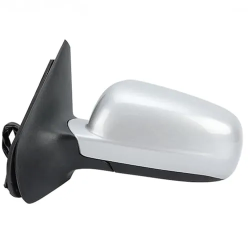 左右のバックミラー 5 ピン白青レンズ加熱側バックミラーアセンブリカーアクセサリー に適合する ゴルフ に適合する MK4 1997-2007(1pc Silver Left)