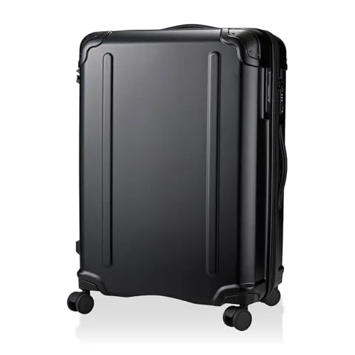 [シフレ] 大型ジッパースーツケース Lサイズ 90L 容量拡張時100L ポリカーボネート100％ 軽量 ストッパー付キャスター カップホルダー 2WAYロック 長期旅行 海外旅行 ハピタスプラス 5.0kg マットブラック