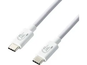 【お取り寄せ】エレコム USB Type-cケーブル 1m USB4.0 PD EPR対応 240W 白