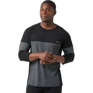 (取寄) スマートウール メンズ マウンテン バイク 3/4-スリーブ ジャージ - メンズ Smartwool men Mountain Bike 3/4-Sleeve Jersey - Men's Black/Charcoal Heather