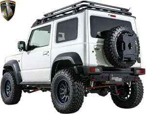 【M's】スズキ JB74W ジムニー シエラ (2018y-) AIMGAIN MUDRON ADVENTURE リアバンパー type2 ＋ バンパーエクステンション FRP 未塗装 LEDテールランプ付属・LEDライセンスランプ付属 エイムゲイン マッド