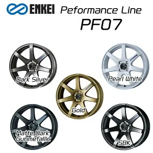 エンケイ ホイール パフォーマンスライン PF07 15インチ 5J ENKEI Peformance Line ダーク シルバー パール ホワイト ゴールド 車 かっこいい