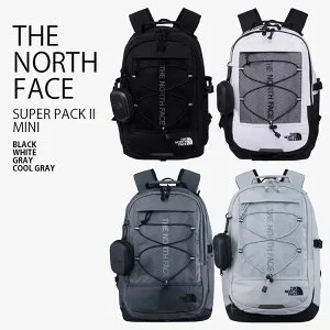 THE NORTH FACE ノースフェイス リュック SUPER PACK II MINI スーパー パック ミニ バックパック バッグ リュックサック デイパック A4収納 ポーチ付き WHITELABEL ブラック ホワイト グレー メンズ レデ