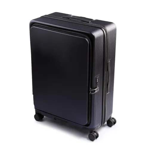 マンセル スーツケース 100L 158cm以内 受託無料 Lサイズ LLサイズ XL フロントオープン ブックオープン ポケット ストッパー付き 拡張機能付き 大型 大容量 最大 軽量 前開き 横開き mansel 0011 キャリーケース (ブラック)