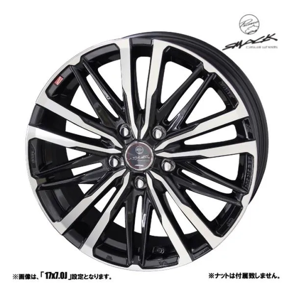 4本セット 共豊 SMACK CREST スマック クレスト 15インチ リム幅5.5J インセット+45 ５穴 PCD114.3 サファイアブラックxポリッシュ