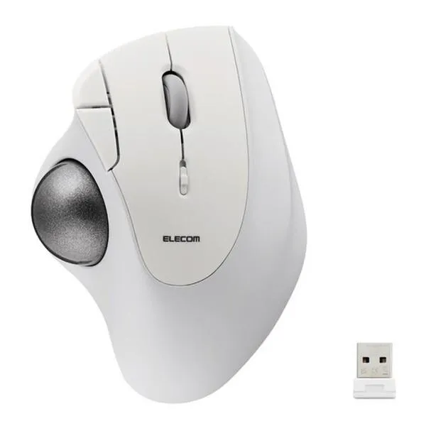 ELECOM M-IT11DRWH ホワイト トラックボール マウス (無線 5ボタン ベアリングユニット エルゴノミクス IST) メーカー直送