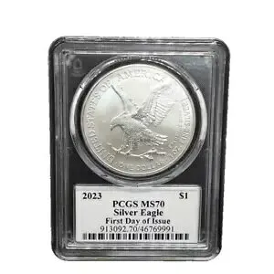 2023 $1 アメリカン シルバー イーグル PCGS MS70 FDOI 発行初日