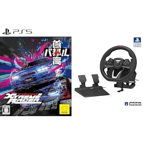 首都高バトル / Tokyo Xtreme Racer【予約特典】「首都高バトル」オリジナルライバルステッカー1枚付 - PS5＋ホリ【グランツーリスモ7対応】レーシングホイール エイペックス for PS5,PS4,PC【SONYライセンス商品】