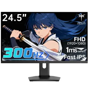 【1,000クーポン＋P最大31.5％還元！】ゲーミングモニター 24.5インチ FHD 300Hz (320Hz OC可能）1ms(MPRT) Fast IPS HDR10 350cd/m2 sRGB119%色域 ・低ブルーライト・フリッカーフリー Adaptive Sync HDMI2.0×2+DP1.4×1