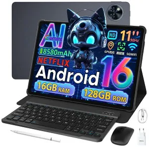 【数量限定7000円OFF】Android16 タブレット DOOGEE U11セット版 キーボード付き ケース付き Gemini AI搭載 11インチ大画面 90Hz 16GB RAM/128GB ROM + 2TB拡張対応 8コア 高性能 Widevine L1 Netflix対応 8580mAh大容量 1