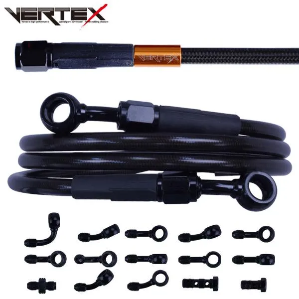 YZF-R7 メッシュ ブレーキホース フロント 15cmロング スモーク ブラック/ブラック メッシュブレーキホース YZF-R7 ABS 22-23