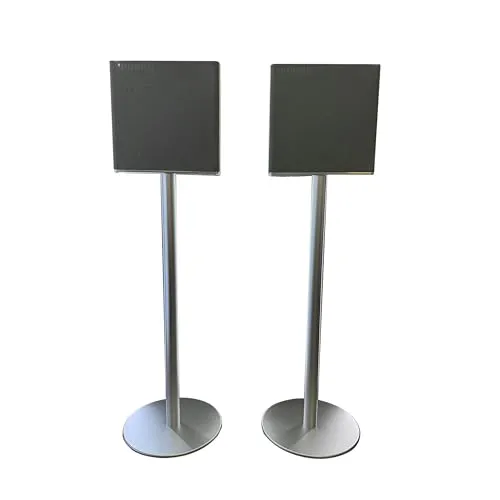 スピーカーフロアスタンド SONY HT-A9M2 BRAVIA Theatre Quadオーディオ対応 (スタンドのみ)、アルミ合金素材、素材隠し電源ケーブルデザイン (シルバー1組)