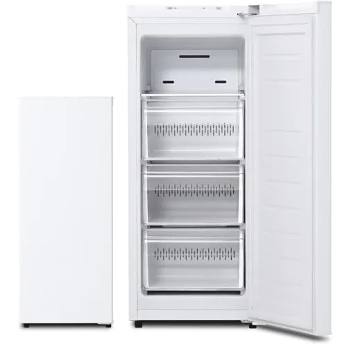 [山善] 冷凍庫 スリム 右開き 70L YF-SFU70(W) ホワイト 一人暮らし 小型 幅35.6cm ファン式 自動霜取り 省エネ 家庭用 静音