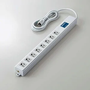 【送料無料】ELECOM T-H0620SKFR 法人用タップ/ ロング型/ 3P8口/ 2m/ 抜け止め/ 一括スイッチ/ 雷ガード/ ノイズフィルター/ RoHS指令準拠/ ライトグレー【在庫目安:お取り寄せ】